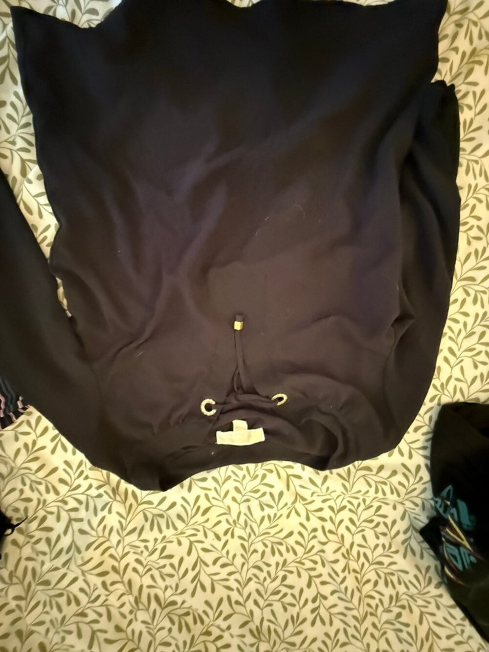 Michael Kors Black Drawstring-Waist Top — S